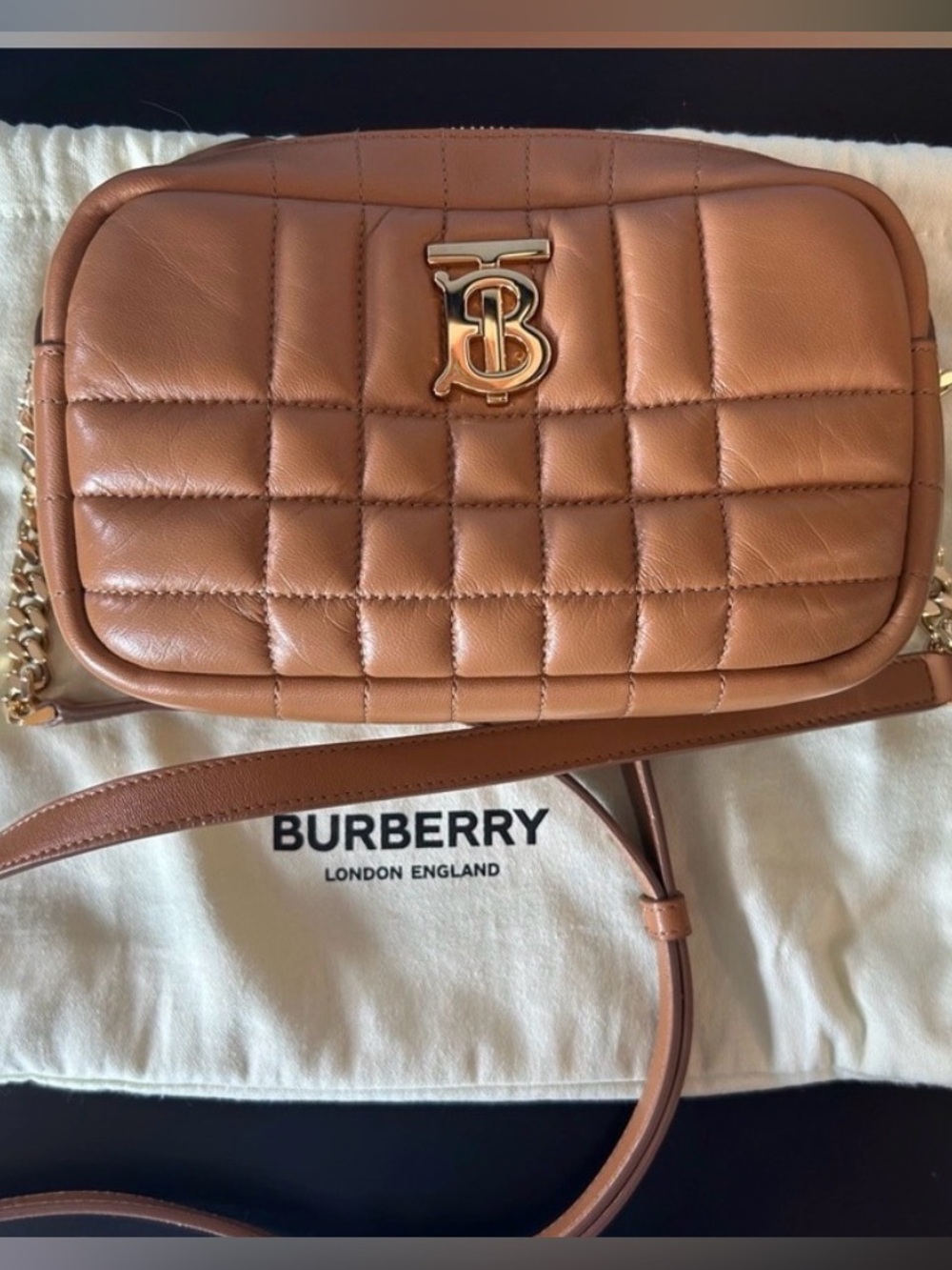 Authentic Burberry Small Lola Leather Crossbody Bag Purse with dustbag!